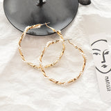 Pearl Twist Large Hoop Earrings