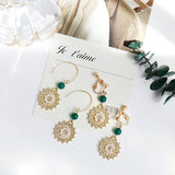 Vintage Flower Disc Earrings