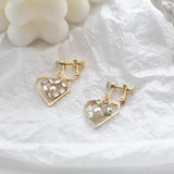 Double Heart Pearl Earrings