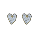 Transparent Heart-Shaped Earrings with Golden Edging