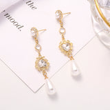 Baroque Heart Pearl Long Earrings