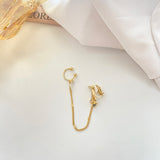 Moon and Star One-Piece Ear Bone Clip Drop Earrings