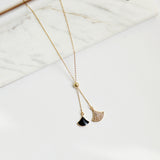 Ginkgo Leaf-Shaped Zircon Necklace