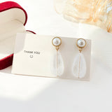 Pearl Drop Long Earrings