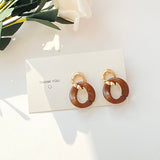 Golden Two-Town Thick Hoop Earrings