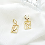 Golden Portrait Embossed Earrings