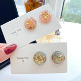 Gold Foil Round Earrings