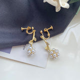 Pearl Flower Ball Earrings