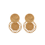 Vintage Queen Head Coin Earrings