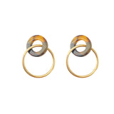 Amber Pattern Hoop with Alloy Hoop Earrings