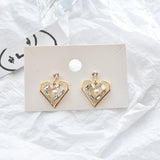 Double Heart Pearl Earrings