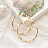 Pearl Twist Large Hoop Earrings