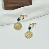 Vintage Flower Disc Earrings