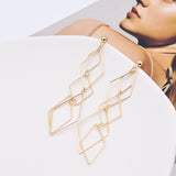 Geometric Kite-Shape Long Earrings