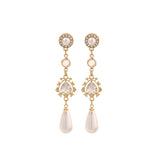 Baroque Heart Pearl Long Earrings