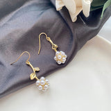 Pearl Flower Ball Earrings