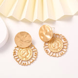 Vintage Queen Head Coin Earrings